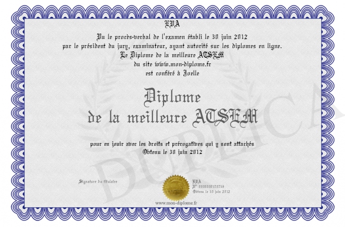 diplome atsem